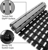 Bathtub Mat Non Slip, Shower Mat for inside Shower, Suction Cups Design and Drain Holes, 27.5 X 15.7 Inch, Bathroom Essentials Safe, Easy to DIY Cut, Soft and Eco-Friendly Materials