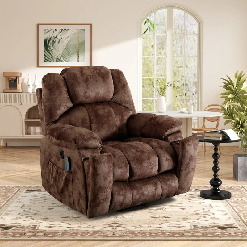 40.6" W Oversize Big Man Power Lift Assist Recliner Chair with Massage & Heating & Dual Cupholders & USB