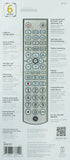 6-Device Backlit Big Button Universal TV Remote Control in Silver, 33712