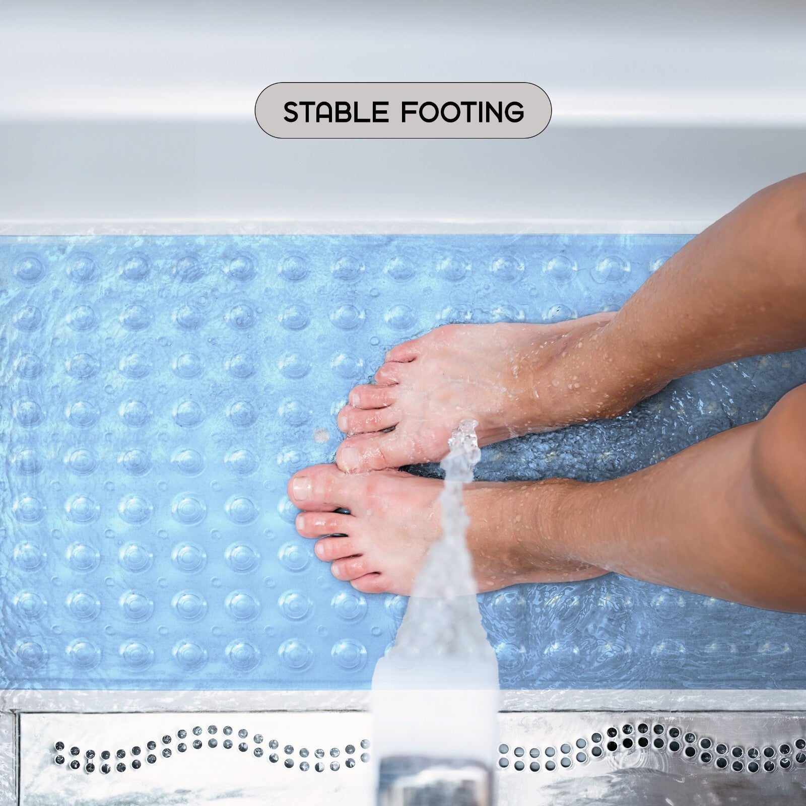 Non-Slip Bath Tub Mat (40 X 16)Inch Extra Long Antibacterial Bathroom Shower Mat