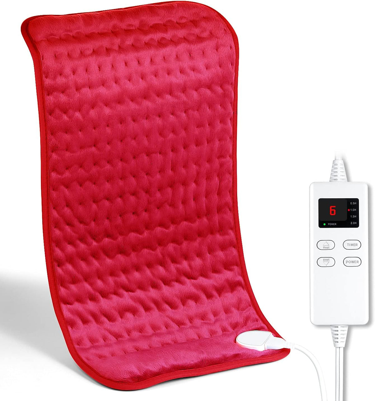 Heating Pad for Back Pain Relief and Cramp,Extra Large[12"X24"] Dry and Moist Therapy Fast Heating, Machine-Washable, Ultra-Soft Microplush, Auto Shut-Off, Heat Pad for Neck and Shoulders-Red