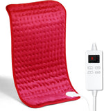 Heating Pad for Back Pain Relief and Cramp,Extra Large[12"X24"] Dry and Moist Therapy Fast Heating, Machine-Washable, Ultra-Soft Microplush, Auto Shut-Off, Heat Pad for Neck and Shoulders-Red