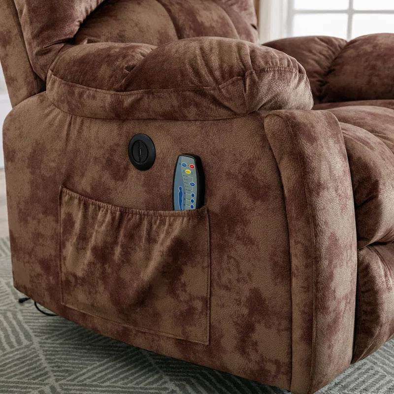 40.6" W Oversize Big Man Power Lift Assist Recliner Chair with Massage & Heating & Dual Cupholders & USB