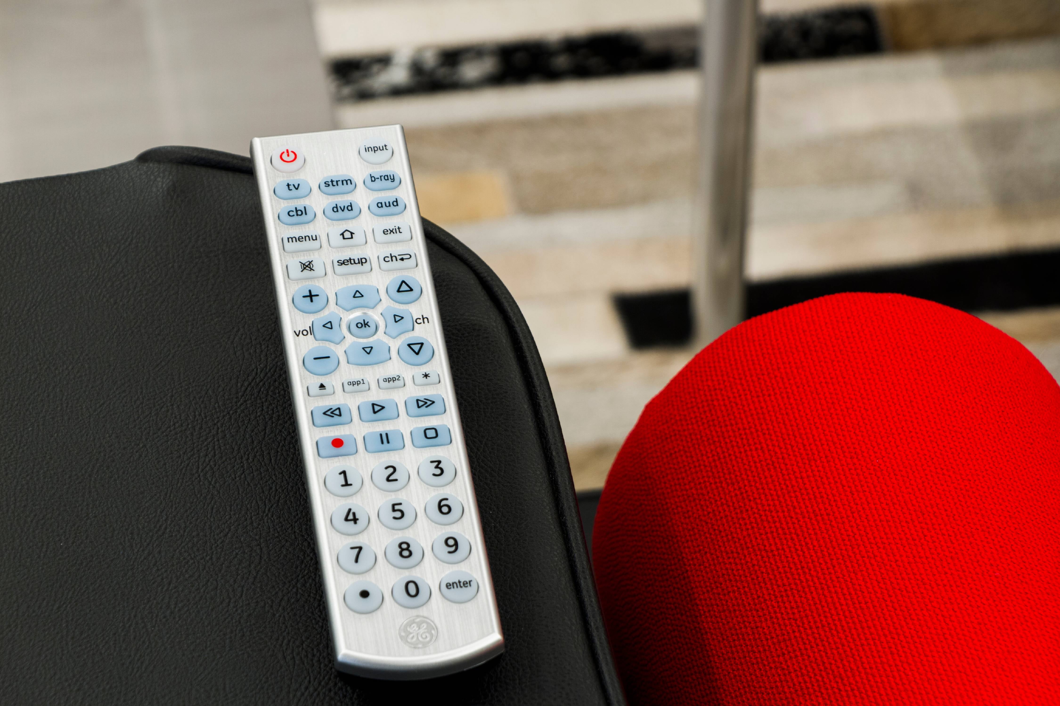 6-Device Backlit Big Button Universal TV Remote Control in Silver, 33712