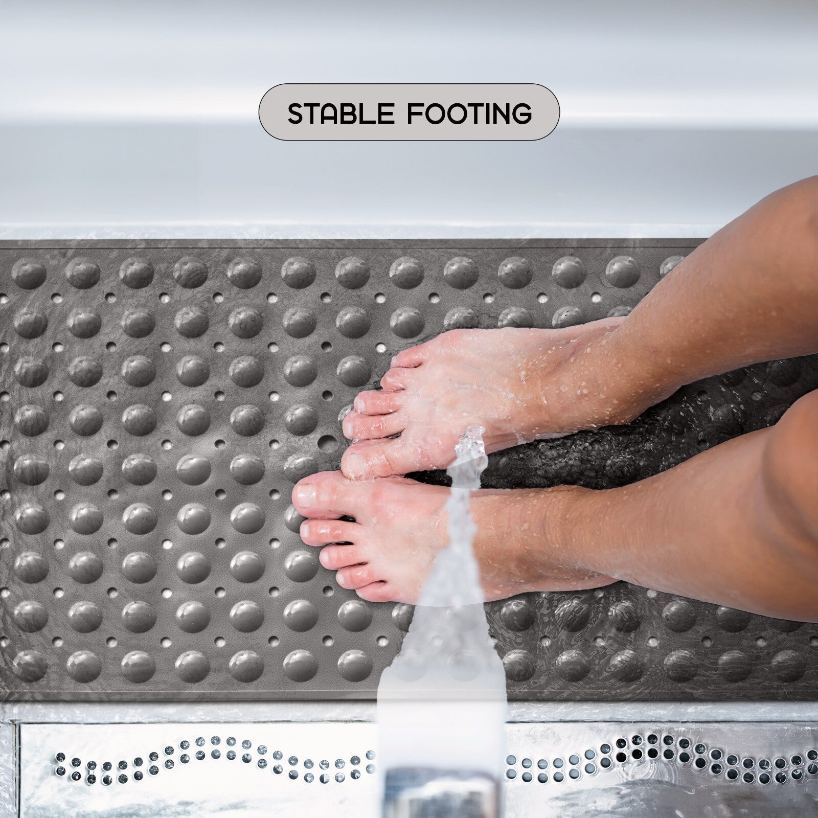 Non-Slip Bath Tub Mat (40 X 16)Inch Extra Long Antibacterial Bathroom Shower Mat