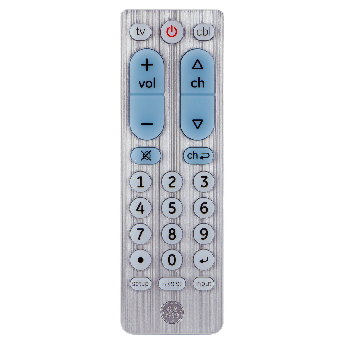 2-Device Big Button Universal TV Remote Control in Silver, 69882