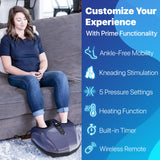 Shiatsu Foot Massager Machine - Deep Kneading, Shiatsu, Air Compression, and Heat Therapy - Touchscreen - 2 Wireless Remotes