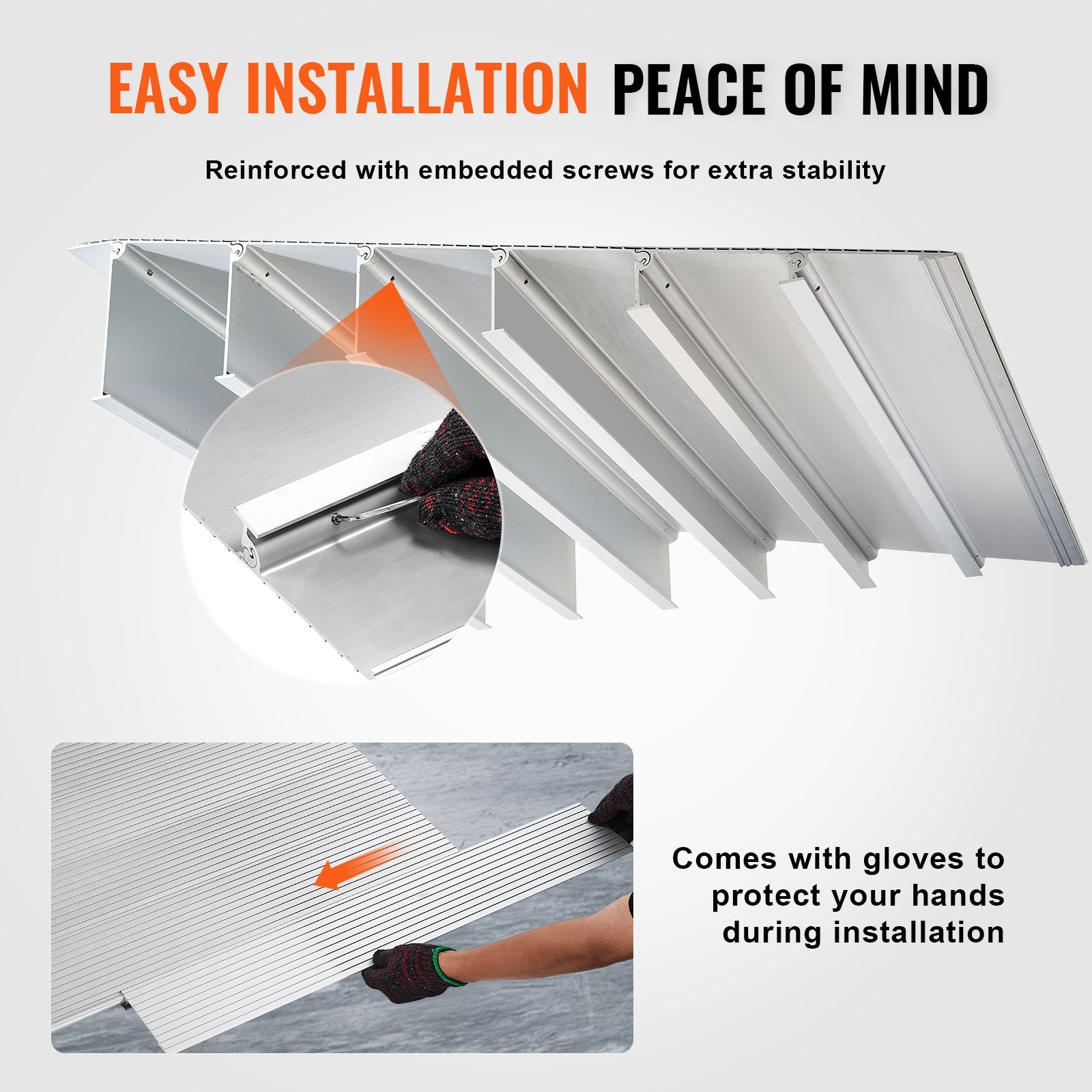 VEVOR Door Threshold Ramp, 6 Rise, 800 Lbs Load Capacity, Door Ramp for Wheelchairs, Aluminum Threshold Ramp for Doorways, Adjustable Modular Threshold Ramp for Wheelchairs, Scooters, Power Chairs