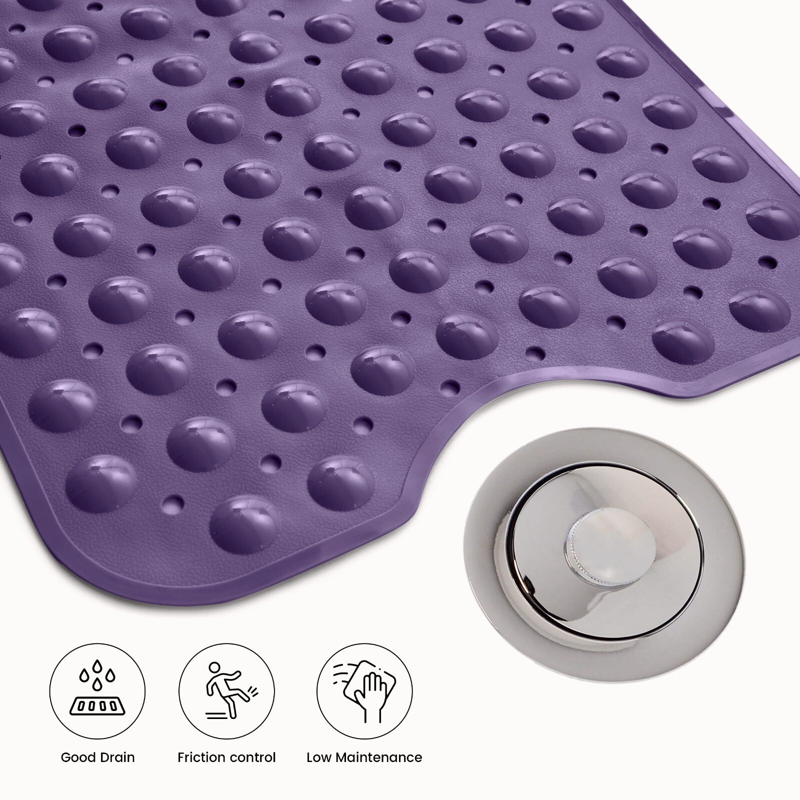 Non-Slip Bath Tub Mat (40 X 16)Inch Extra Long Antibacterial Bathroom Shower Mat