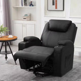 Black Leather Standard (No Motion) Recliner with Power Lift