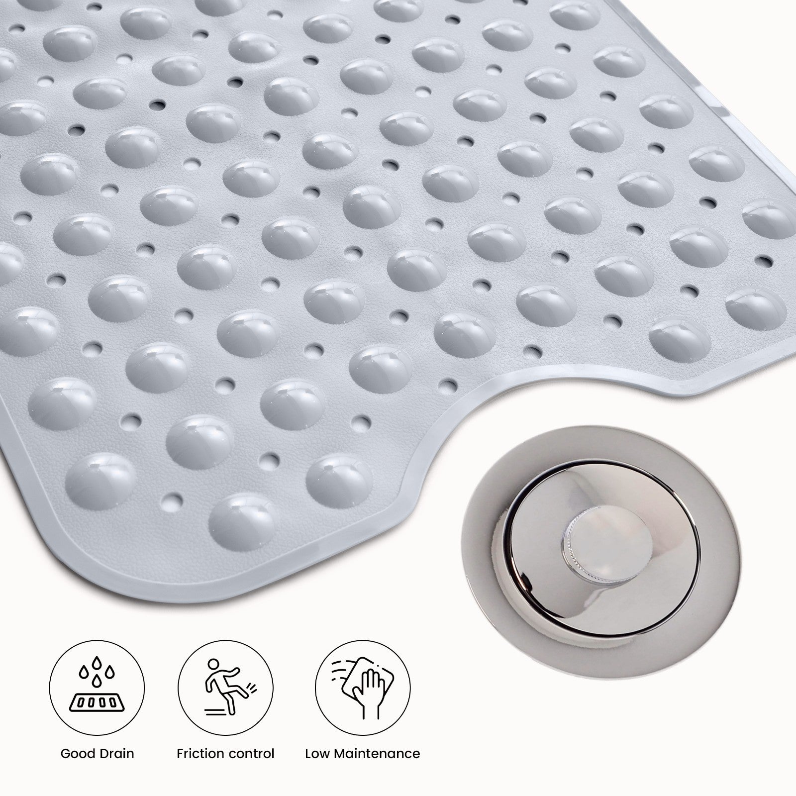 Non-Slip Bath Tub Mat (40 X 16)Inch Extra Long Antibacterial Bathroom Shower Mat