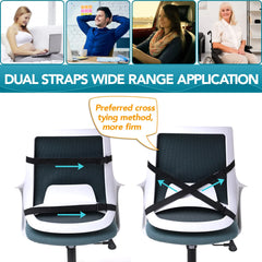 Lumbar Support Pillow for Office Chair, Car Back Support Pillow, Gaming Chairs Back Pillow |Memory Foam Back Cushion with Adjustable Straps, Breathable Mesh Cover & Pain Relief Design