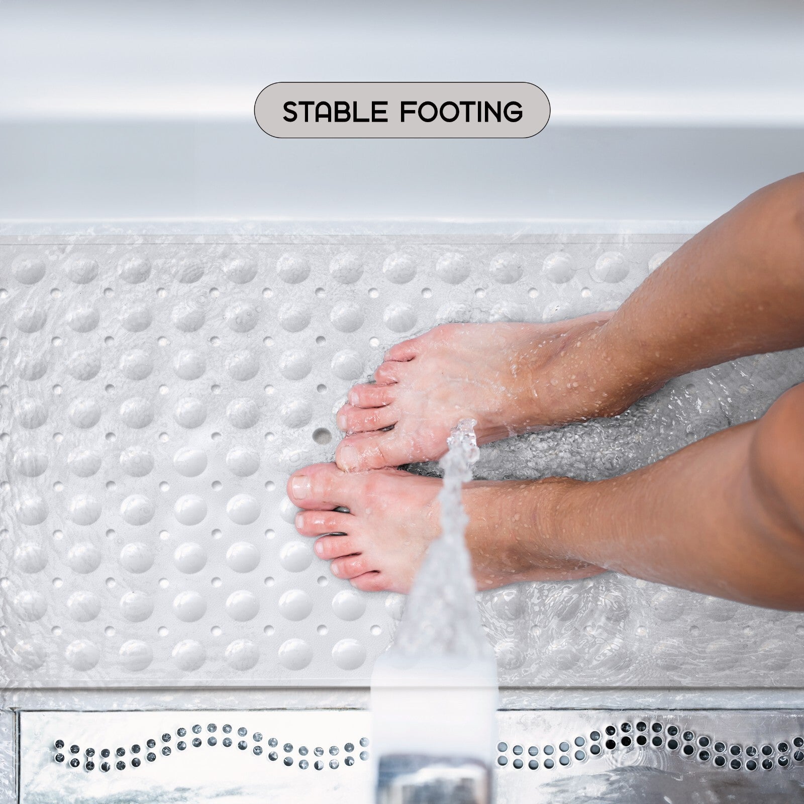 Non-Slip Bath Tub Mat (40 X 16)Inch Extra Long Antibacterial Bathroom Shower Mat