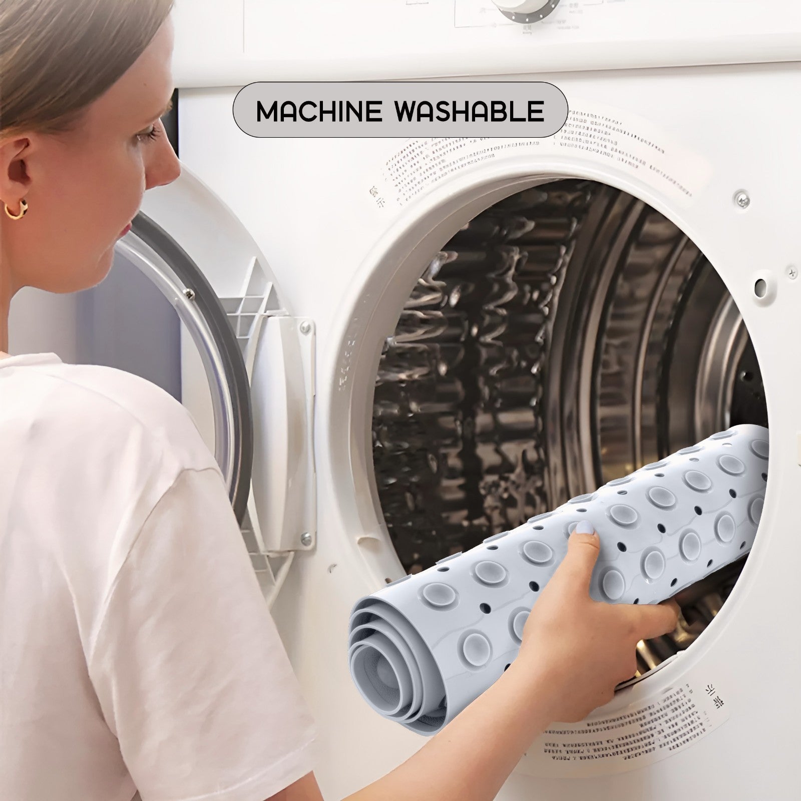 Non-Slip Bath Tub Mat (40 X 16)Inch Extra Long Antibacterial Bathroom Shower Mat