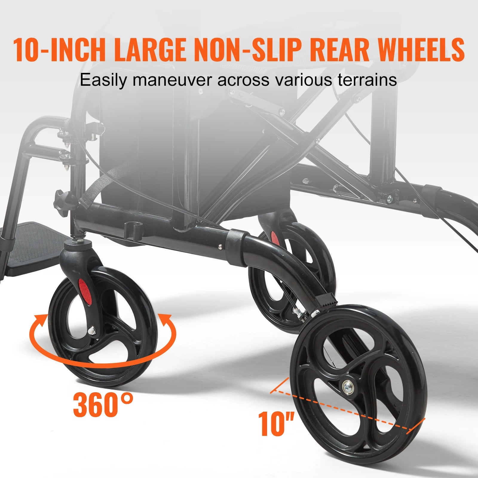 Succebuy 2 in 1 Rollator Walker & Transport Chair for Seniors Folding Rolling Walker Wheelchair Combo & Aluminum Mobility Walker