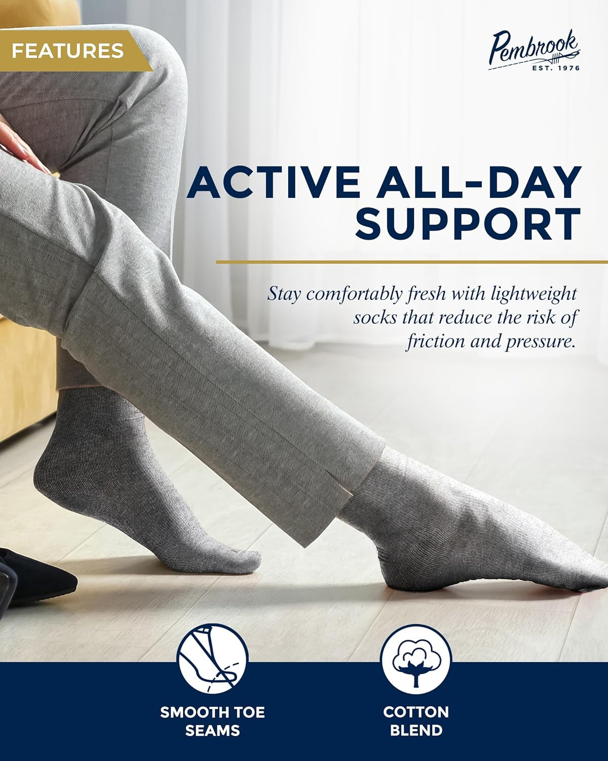 Light Compression Socks for Men - 6 Pairs | 8-15 Mmhg Graduated Compression Socks for Men 9-12 | Support Socks