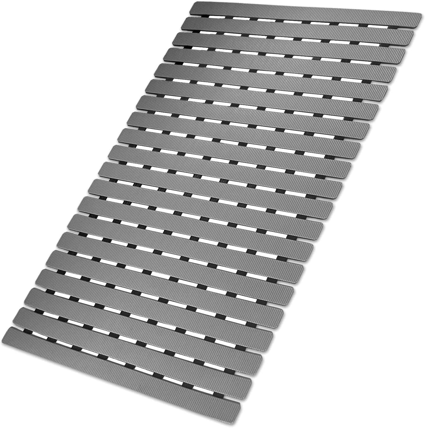 Bathtub Mat Non Slip, Shower Mat for inside Shower, Suction Cups Design and Drain Holes, 27.5 X 15.7 Inch, Bathroom Essentials Safe, Easy to DIY Cut, Soft and Eco-Friendly Materials