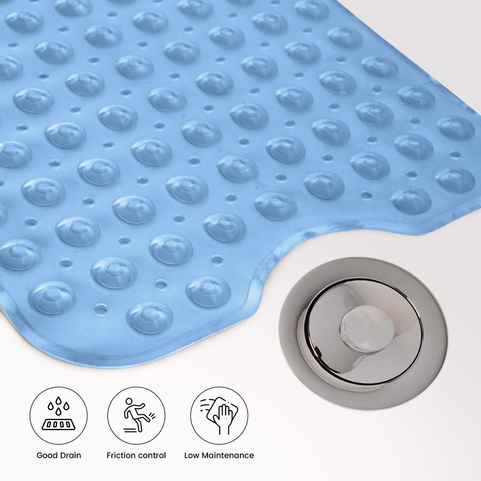 Non-Slip Bath Tub Mat (40 X 16)Inch Extra Long Antibacterial Bathroom Shower Mat