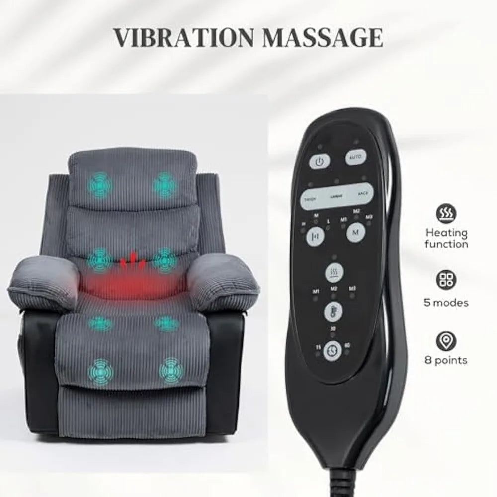 Power Lift Recliner Chair for Elderly with Massage and Heat, Electric Lift Chair, Patchwork Design Massage Chair Recliner With
