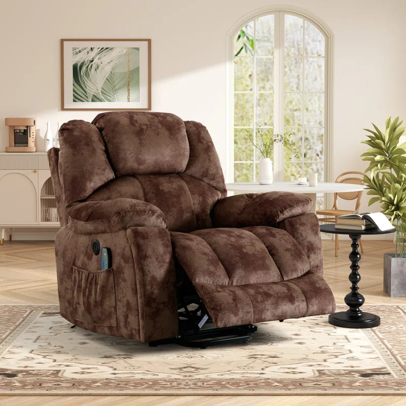 40.6" W Oversize Big Man Power Lift Assist Recliner Chair with Massage & Heating & Dual Cupholders & USB