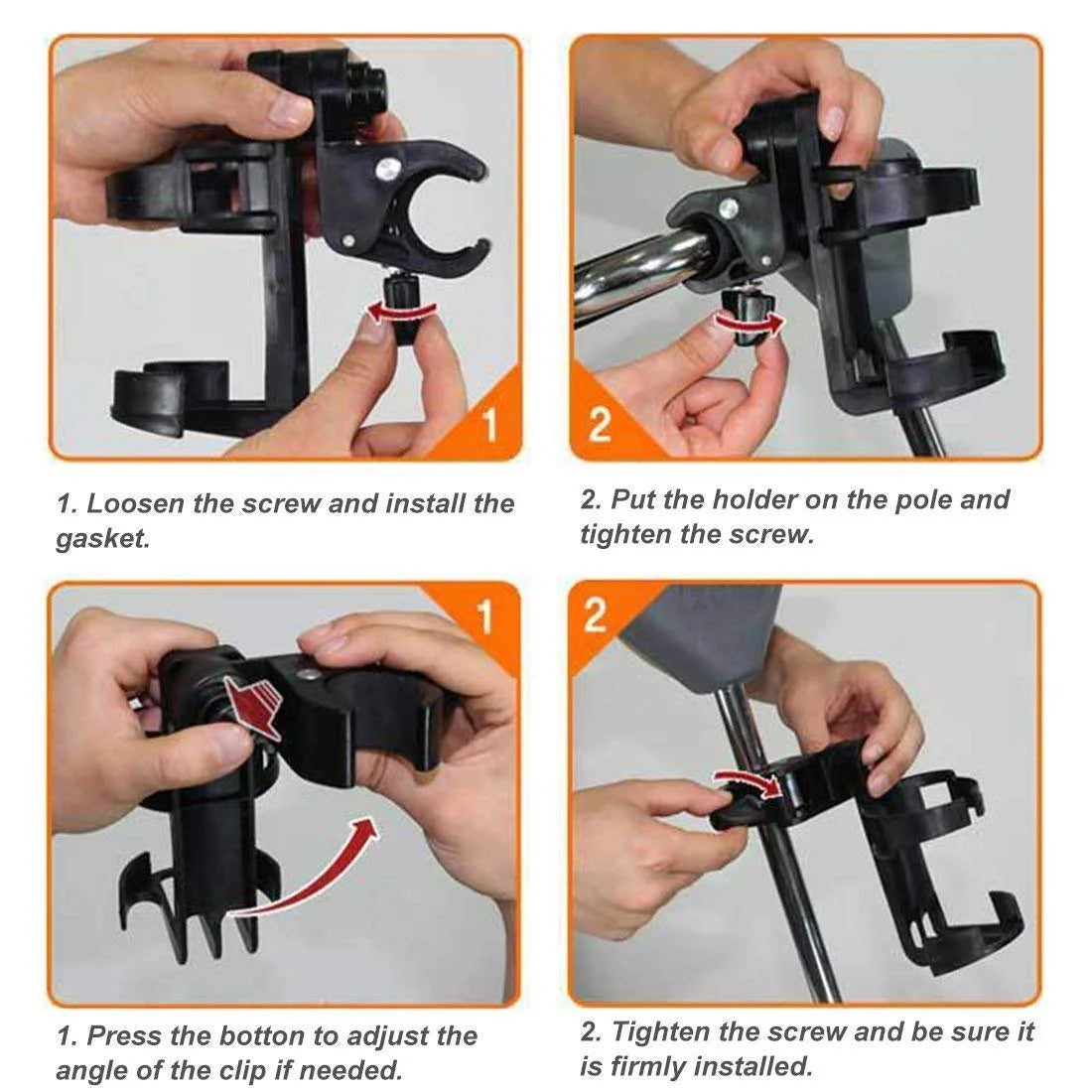 Rollator Cup Holder, Adjustable Universal Size Heavy Duty 360 Degree for Drive Medline Wheelchair Walker Bike