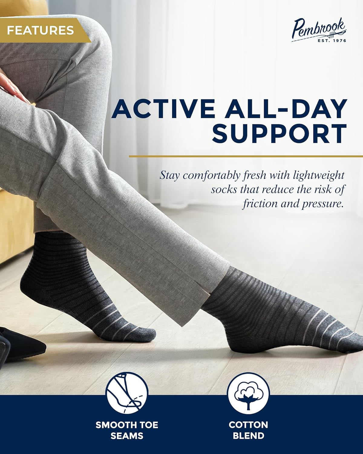 Light Compression Socks for Men - 6 Pairs | 8-15 Mmhg Graduated Compression Socks for Men 9-12 | Support Socks