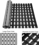 Bathtub Mat Non Slip, Shower Mat for inside Shower, Suction Cups Design and Drain Holes, 27.5 X 15.7 Inch, Bathroom Essentials Safe, Easy to DIY Cut, Soft and Eco-Friendly Materials